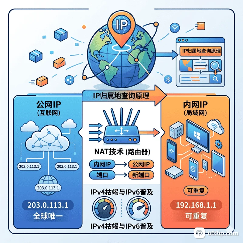 本机IP地址与归属地查询详解 — 公网IP、内网IP与NAT原理全解析