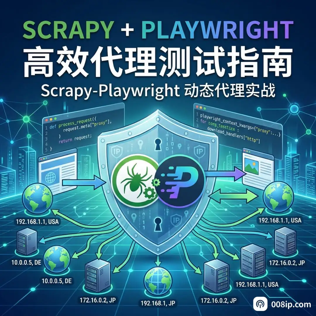 Scrapy Playwright代理检测 - 008ip.com 封面图