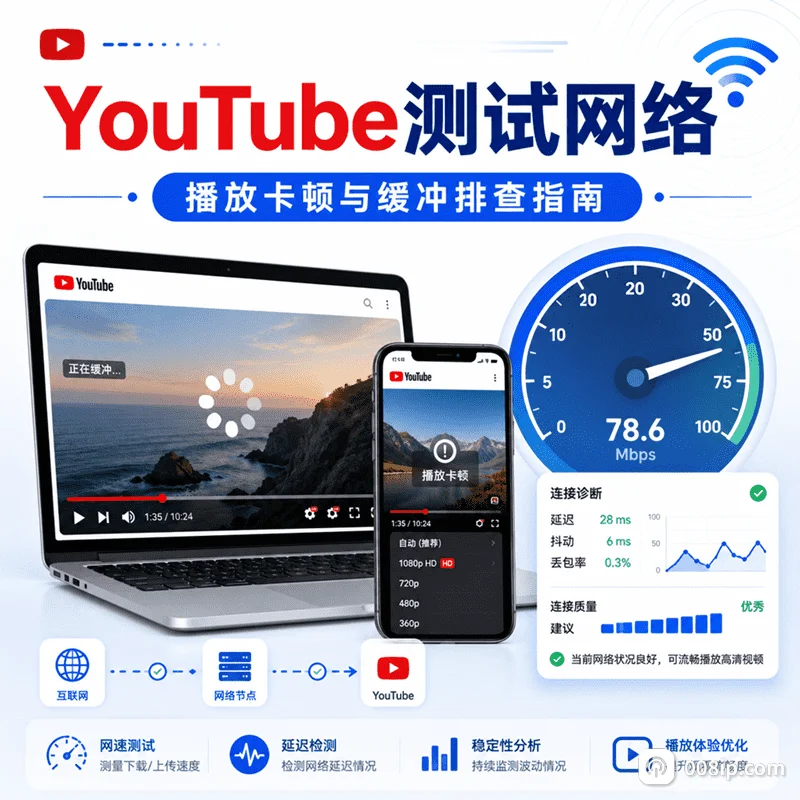 YouTube测试网络怎么测?3步看懂连接速度、缓冲和掉帧